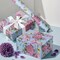 Kraft Floral Wrapping Paper – Mini Roll 17" x 16.5 Ft | Vintage Pink Flowers for Wedding, Birthday, Bridal Shower & DIY Crafts (Pink & Blue Floral)